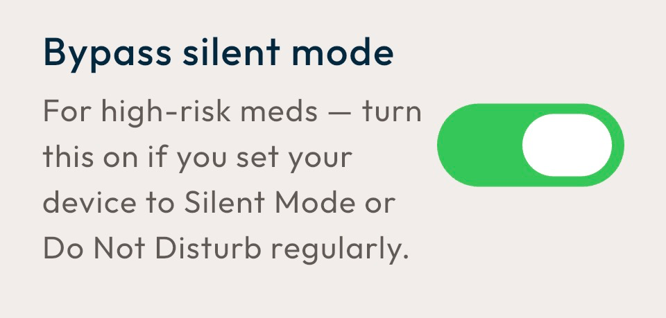 Bypass silent mode setting turned on